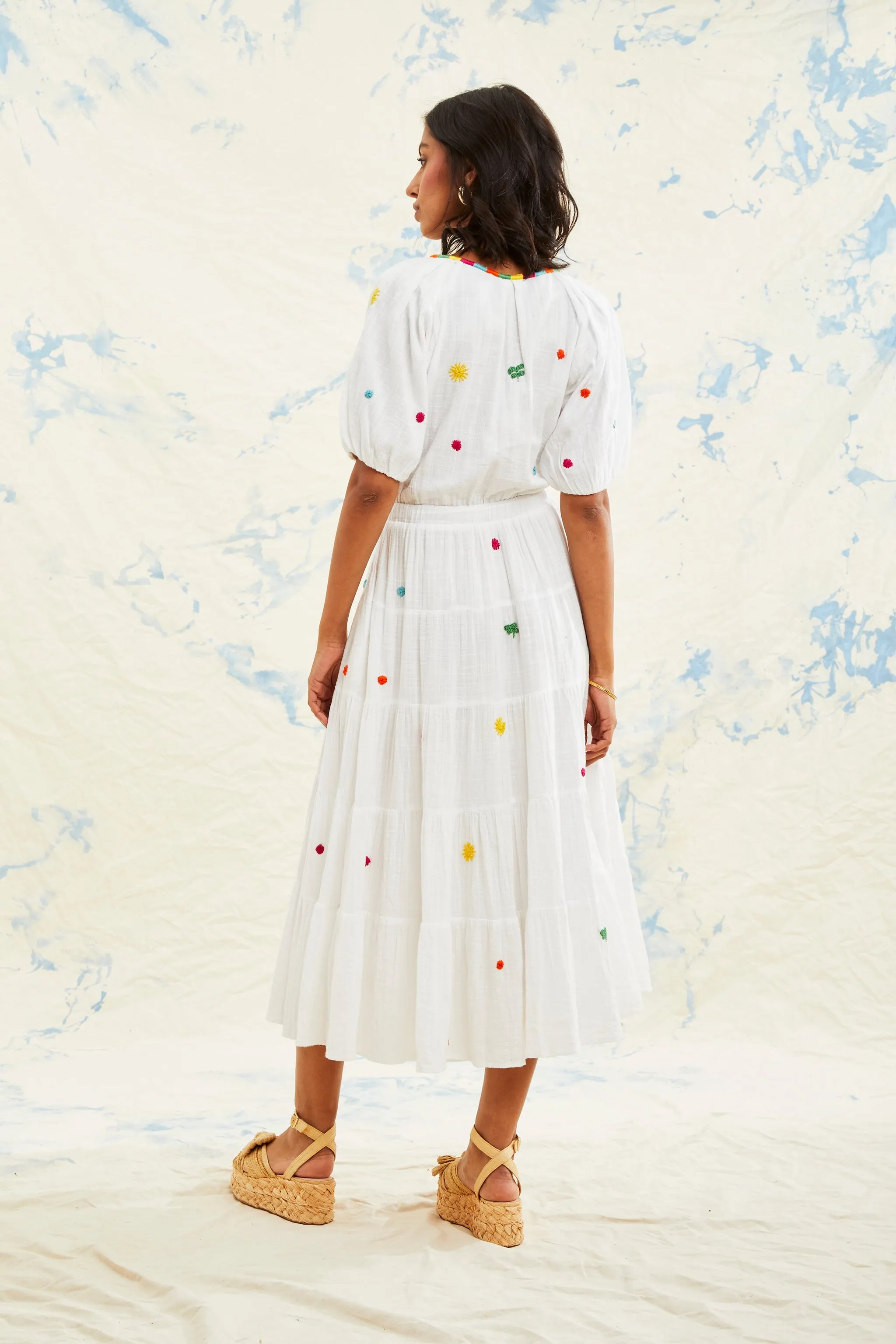 Natalie Dress - White Multi