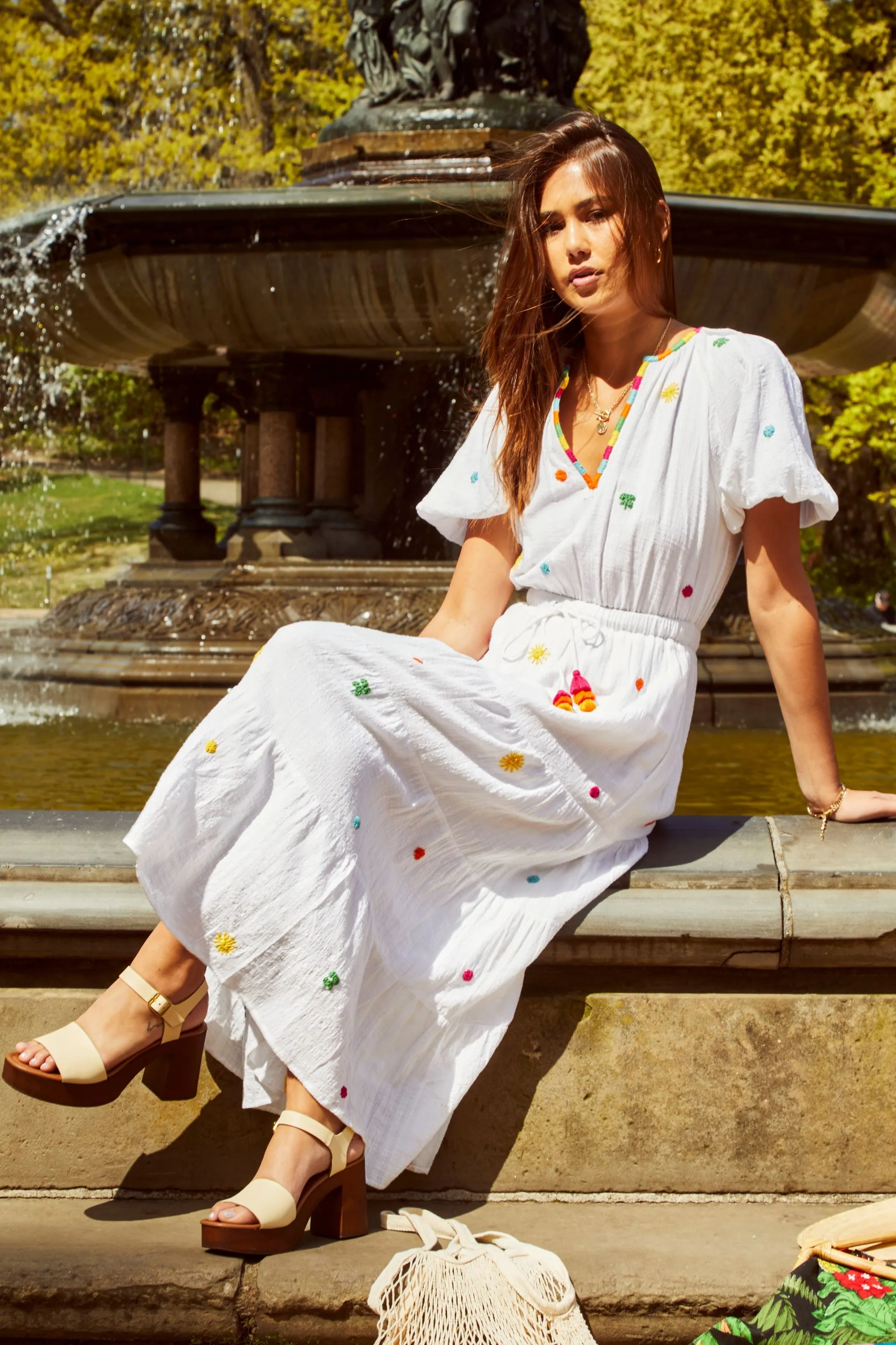 Natalie Dress - White Multi