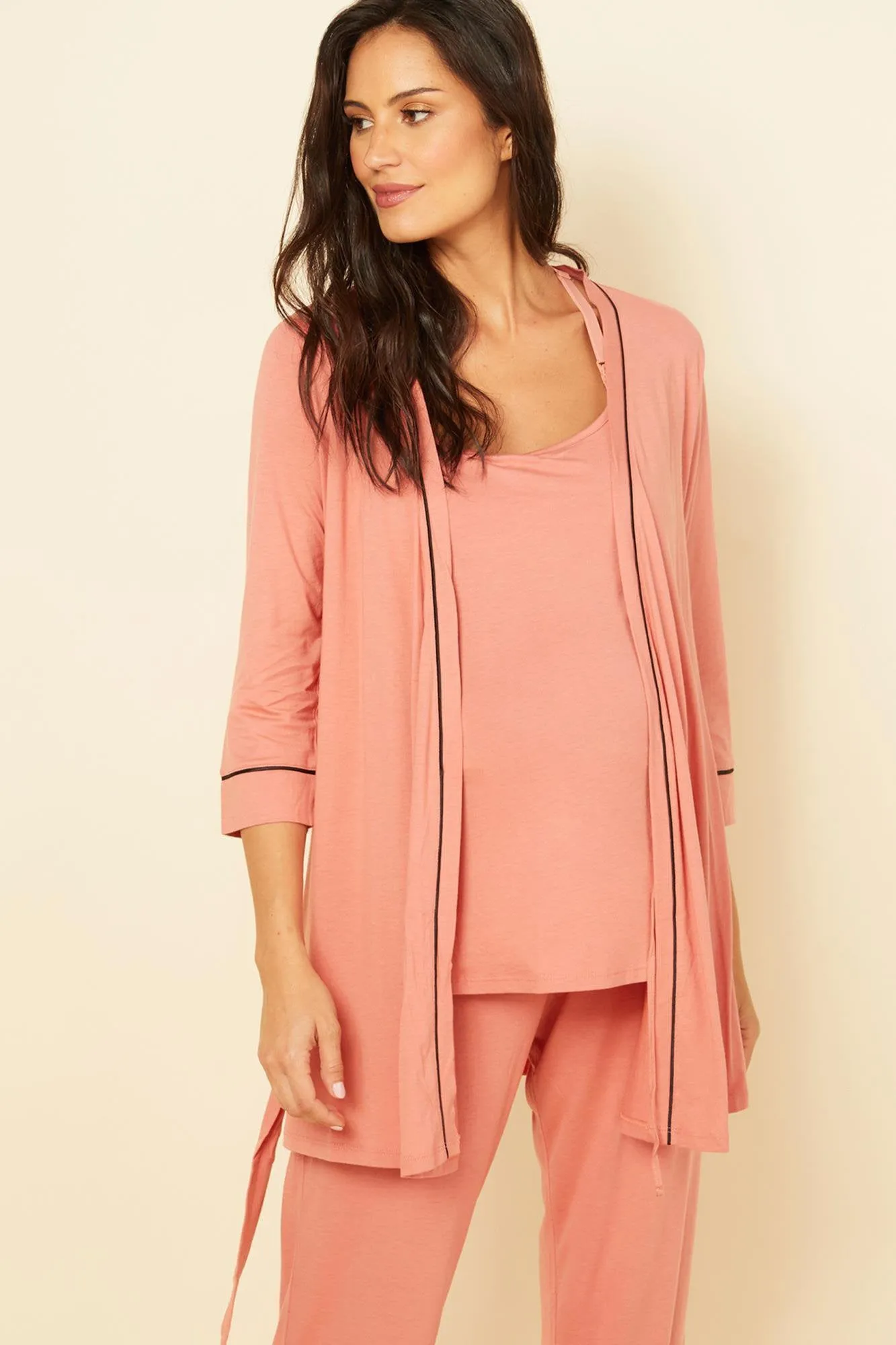 Nursing 3 Piece Pajama Set With Robe