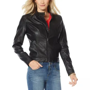 NWT Skinnygirl Women's The Modern Faux Leather Moto Jacket. 672197 X-Large