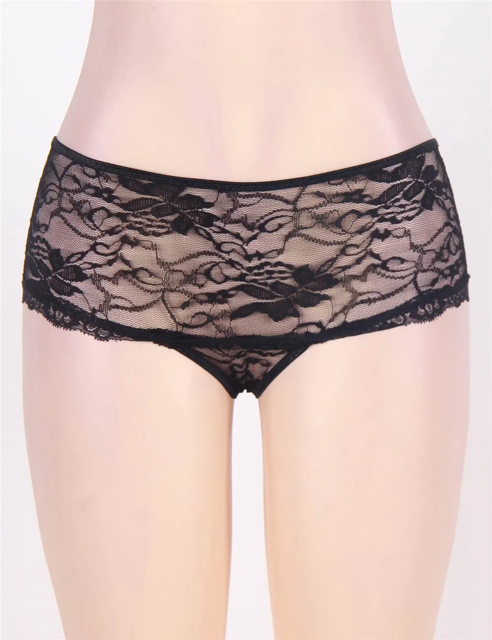 Open Crotch Floral Lace Panty