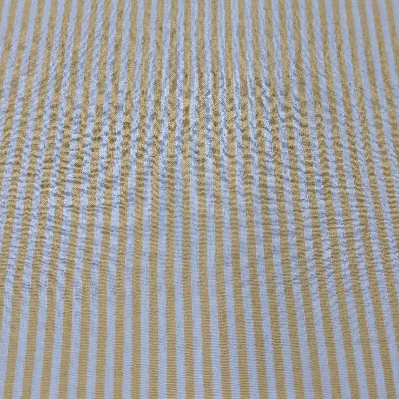 Organic Cotton Double Gauze, Honey Stripe