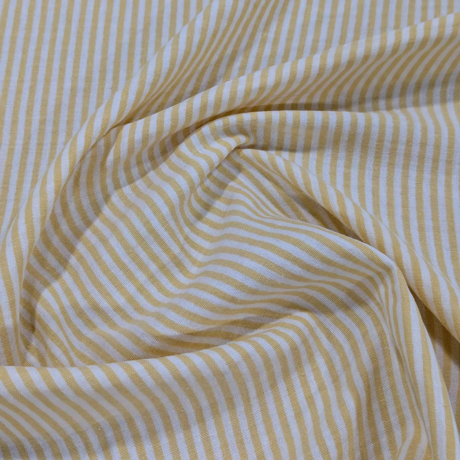 Organic Cotton Double Gauze, Honey Stripe