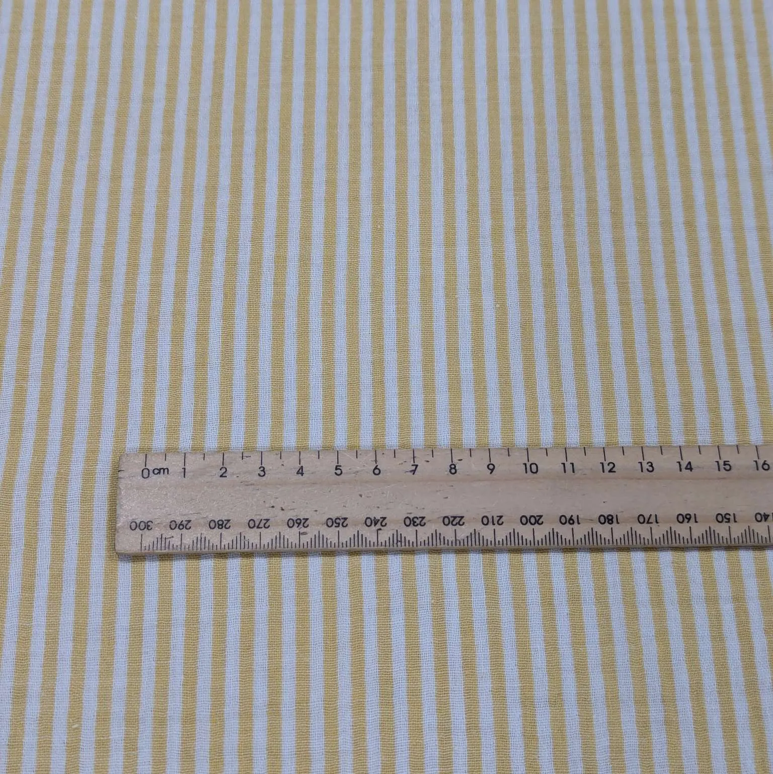 Organic Cotton Double Gauze, Honey Stripe