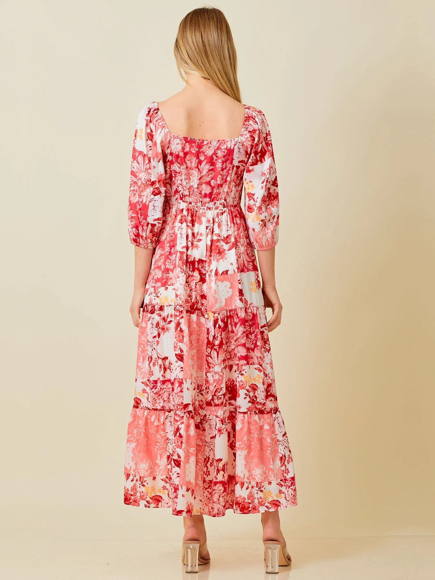 Patchwork Floral Maxi Sun Dress