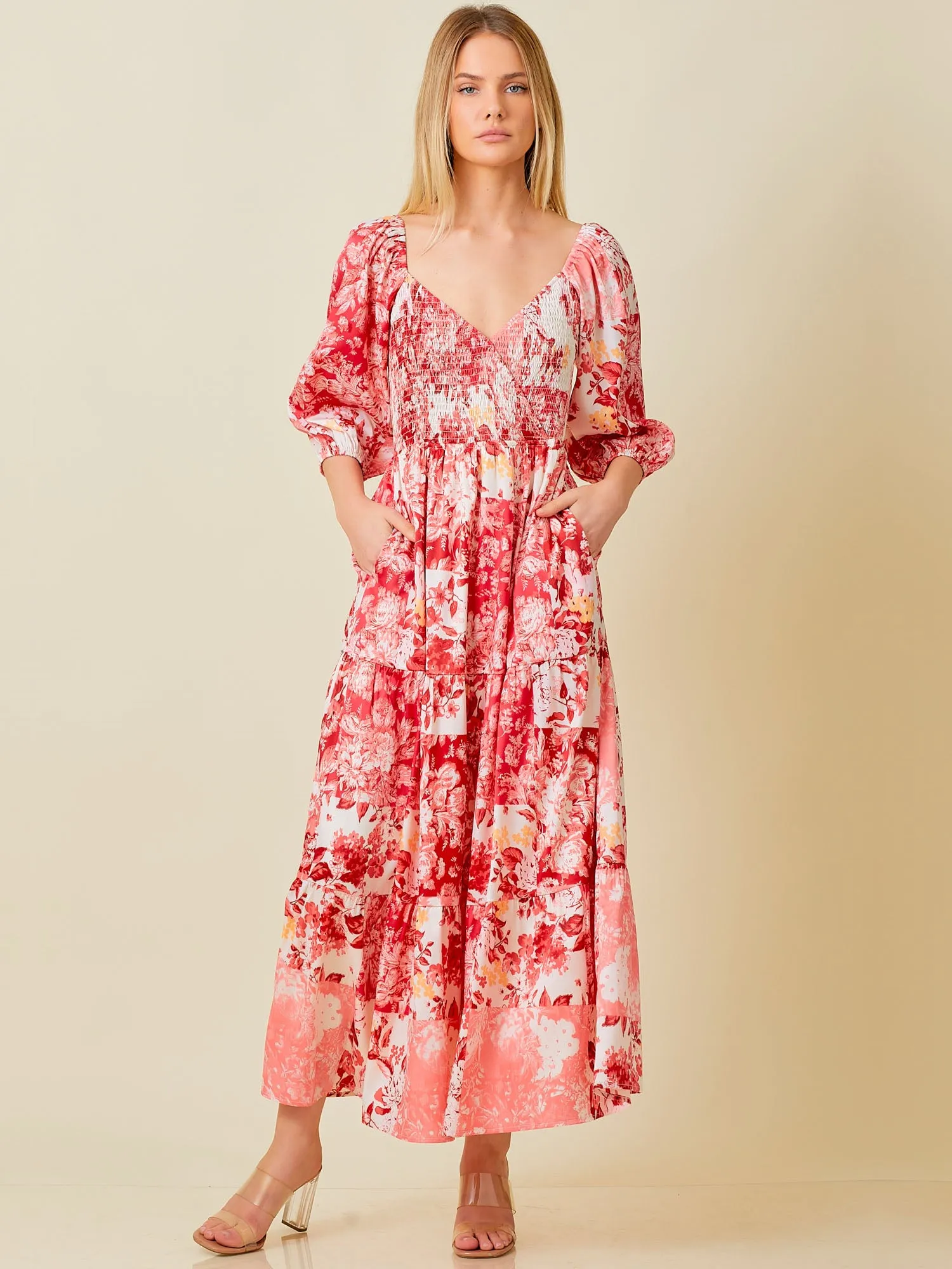 Patchwork Floral Maxi Sun Dress