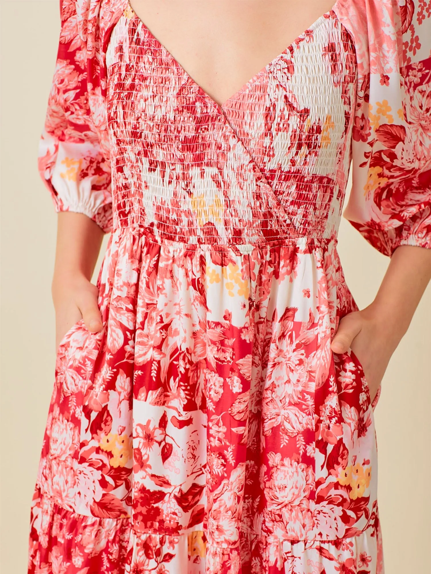 Patchwork Floral Maxi Sun Dress
