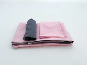 Pink and Steel Gray Toddler Crib Bedding Set