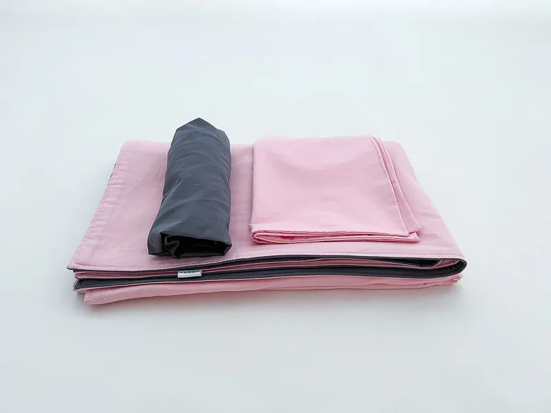 Pink and Steel Gray Toddler Crib Bedding Set