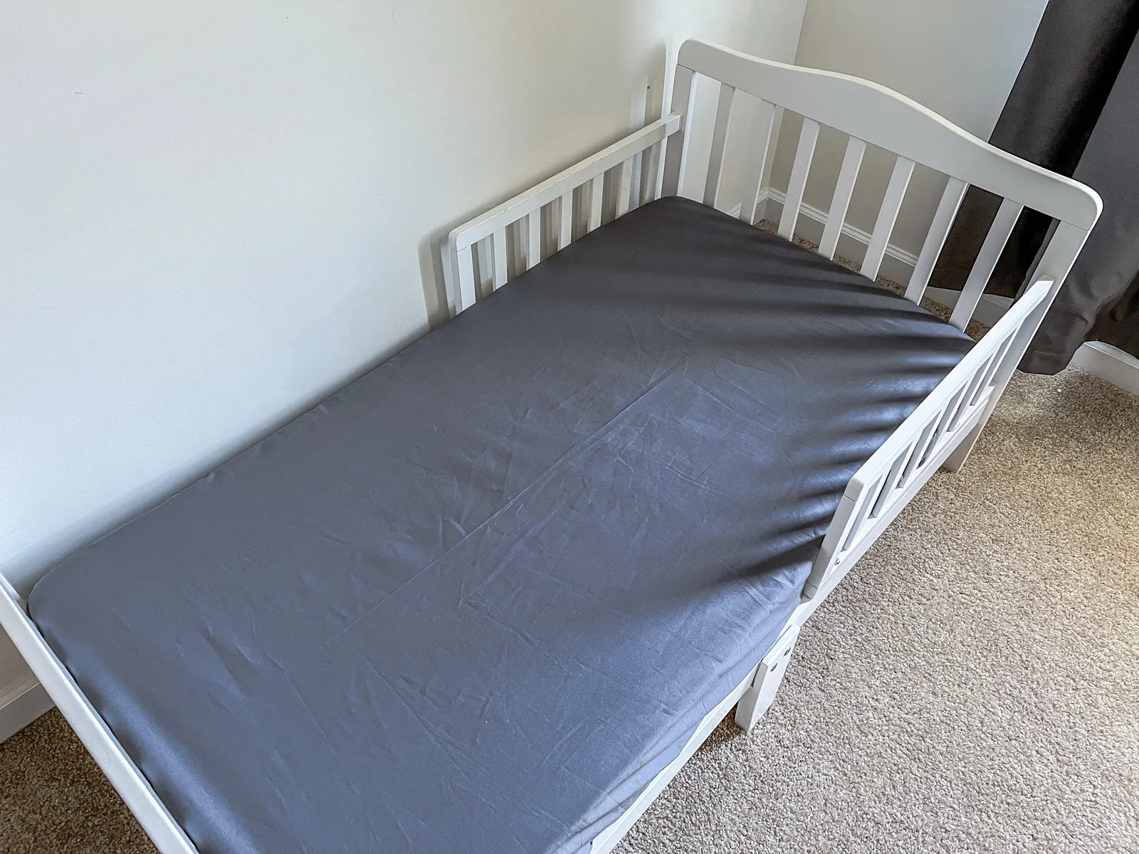 Pink and Steel Gray Toddler Crib Bedding Set