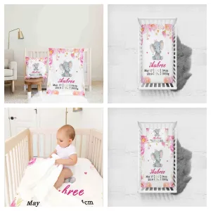 Pink and white Themed Personalised Cot Set