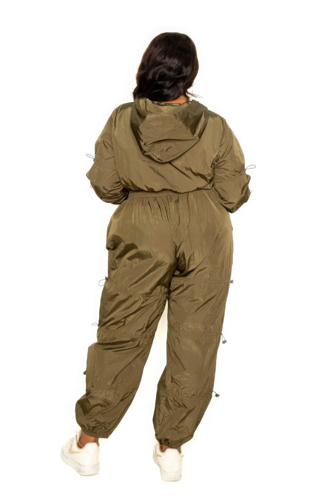 Plus Size Two-Piece Zip Up Active Wear