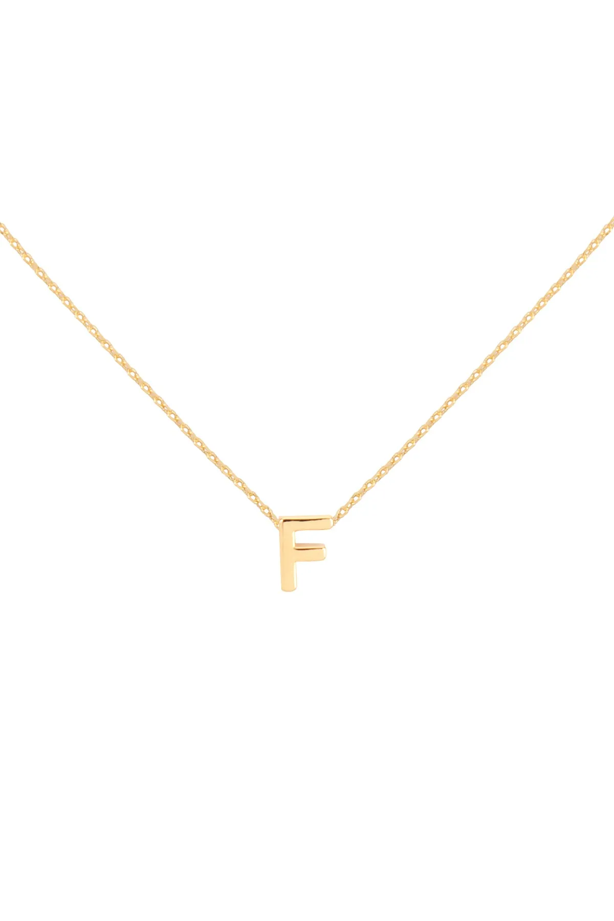 PN3642F - "F" INITIAL DAINTY CHARM NECKLACE