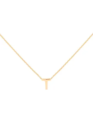 PN3642T - "T" INITIAL DAINTY CHARM NECKLACE
