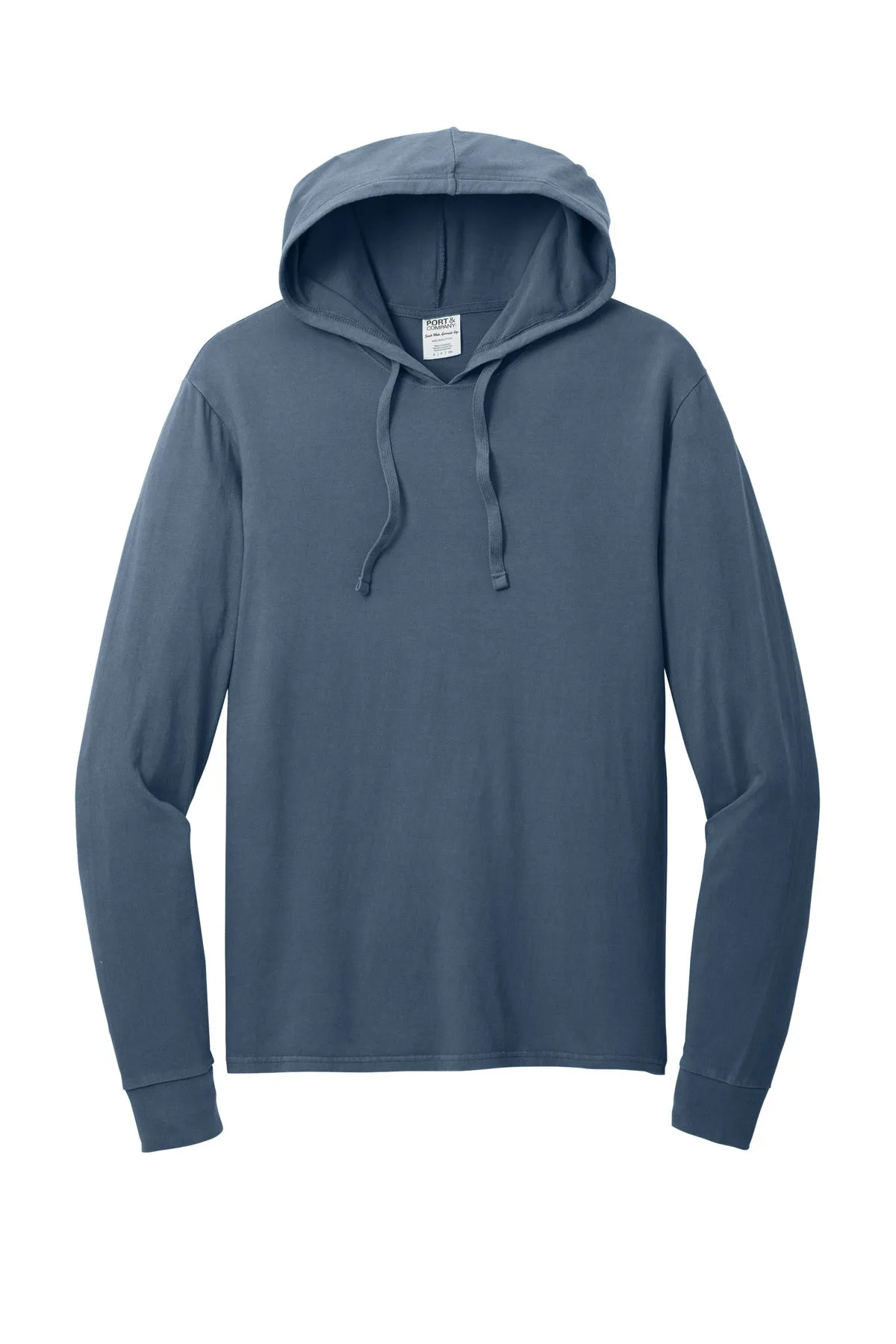 Port & Company Beach Wash Garment-Dyed Pullover Hooded Tee PC099H Denim Blue