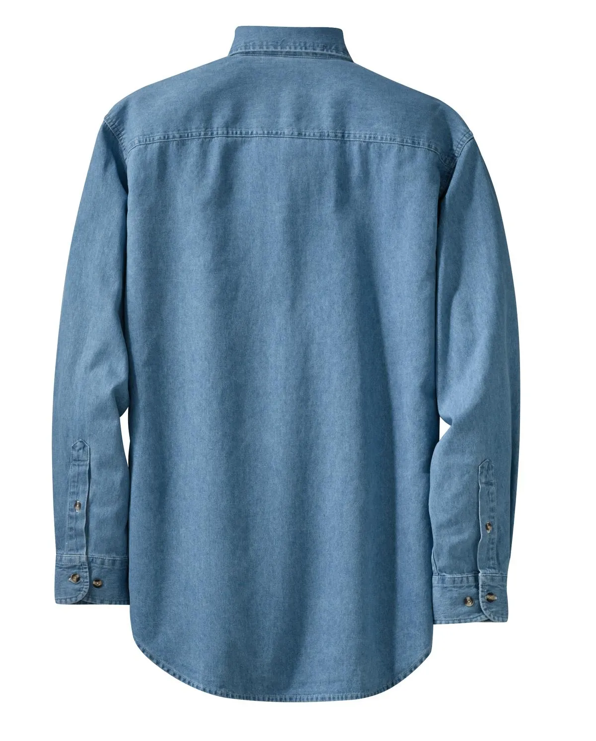 Port & Company Long Sleeve Value Denim Shirt. SP10 Faded Blue