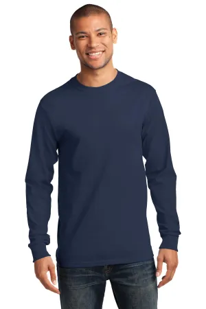 Port & Company Tall Long Sleeve Essential Tee. PC61LST Navy Tall