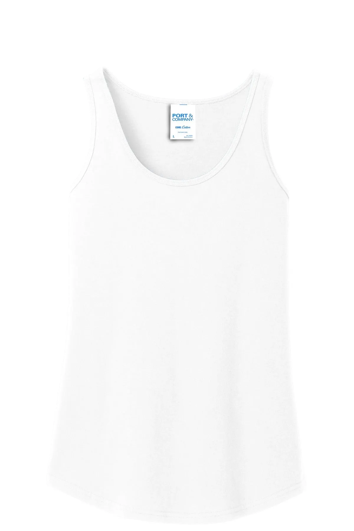 Port & Company Women's Core Cotton Tank Top.  LPC54TT White