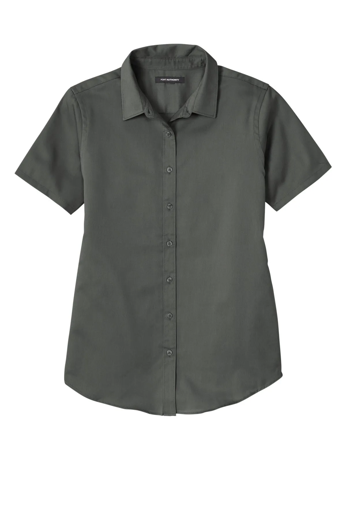 Port Authority Women's Short Sleeve SuperPro ReactTwill Shirt. LW809 Storm Grey
