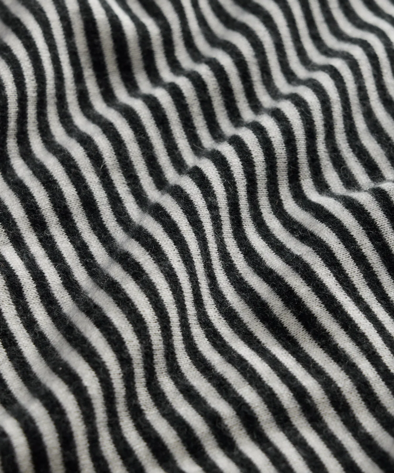 Premium Cashmere Pocket Tee in Black Stripe