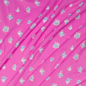 Printed Georgette Floral Blue