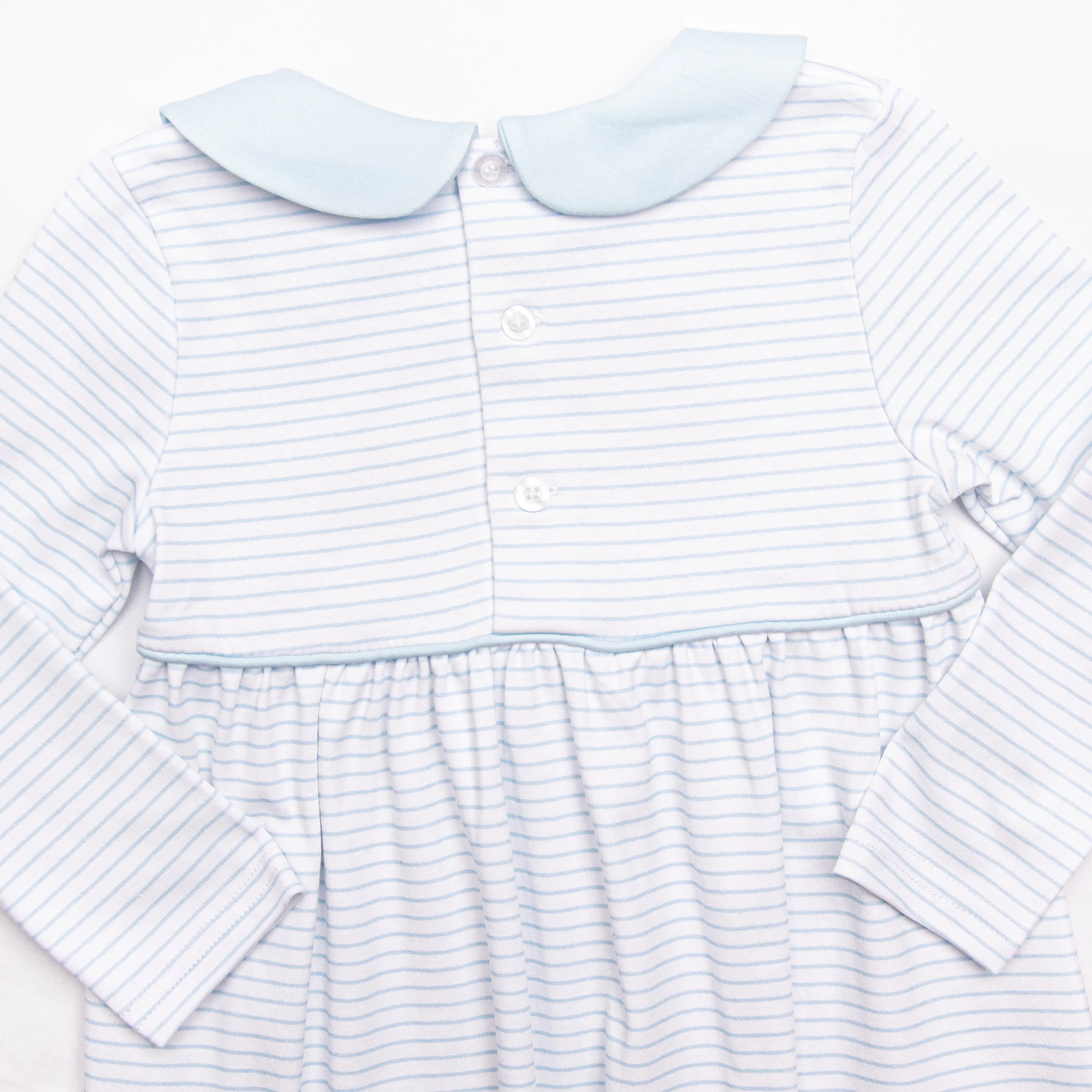 Pups and Paws Pima Embroidered Dress, Blue