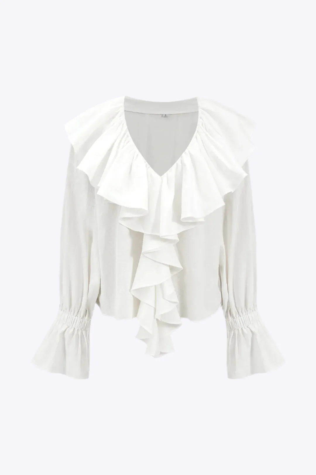 Quinley - Timeless Ruffle Style Woman's Long Sleeve Shirt