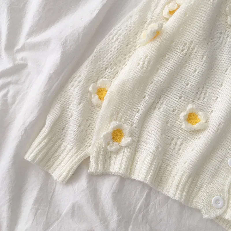 "3D FLOWERS" SWEATER KNIT CARDIGAN S032501