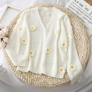 "3D FLOWERS" SWEATER KNIT CARDIGAN S032501