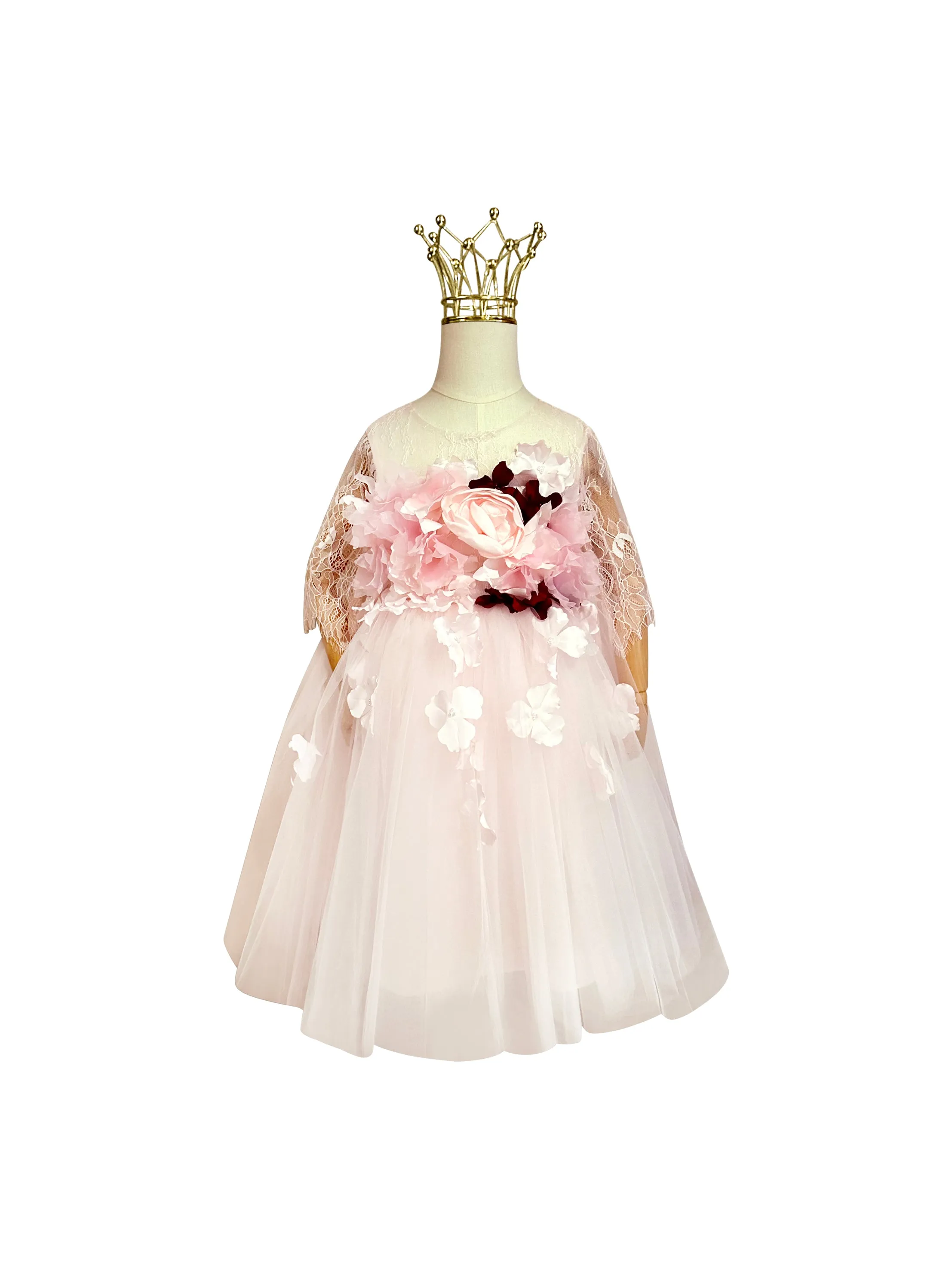 "Blossom" Mimi Miya Couture Girl's Party & Birthday 3D Flower Dress - Pink