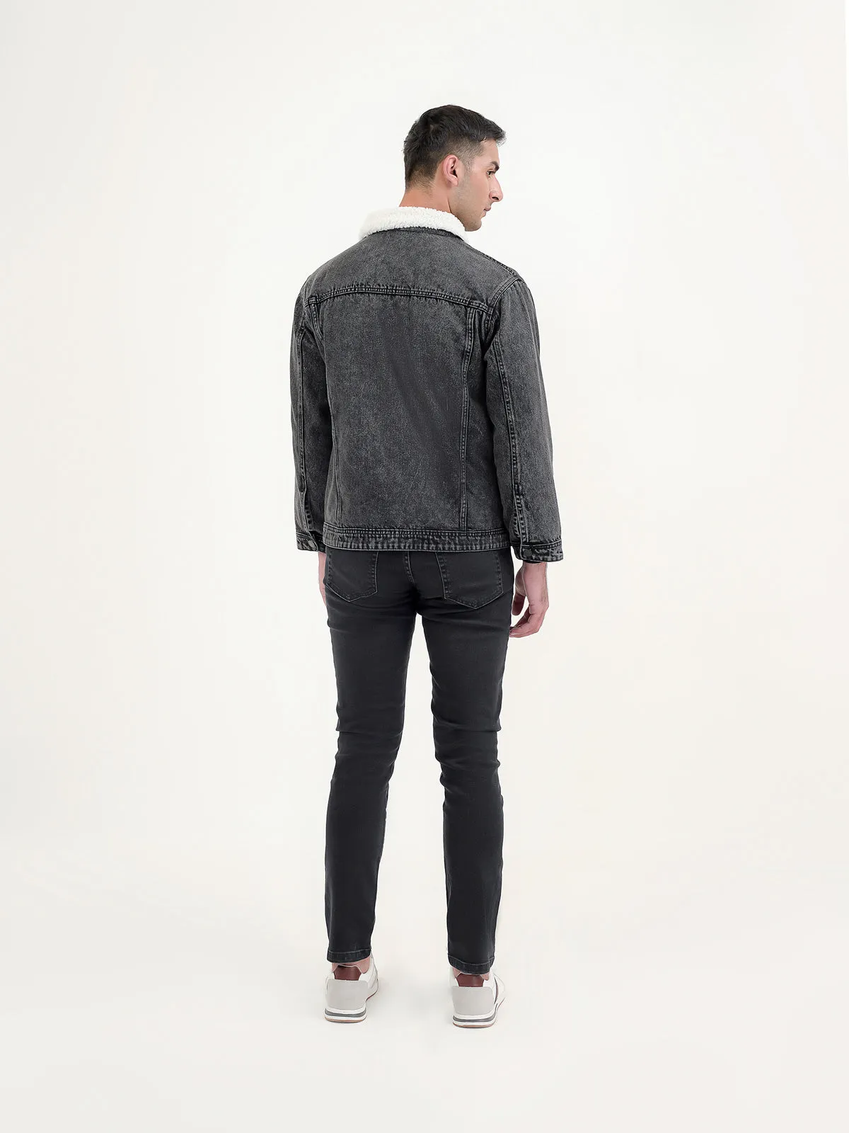 "FLORAS" Casual Sherpa Lining Denim Jacket