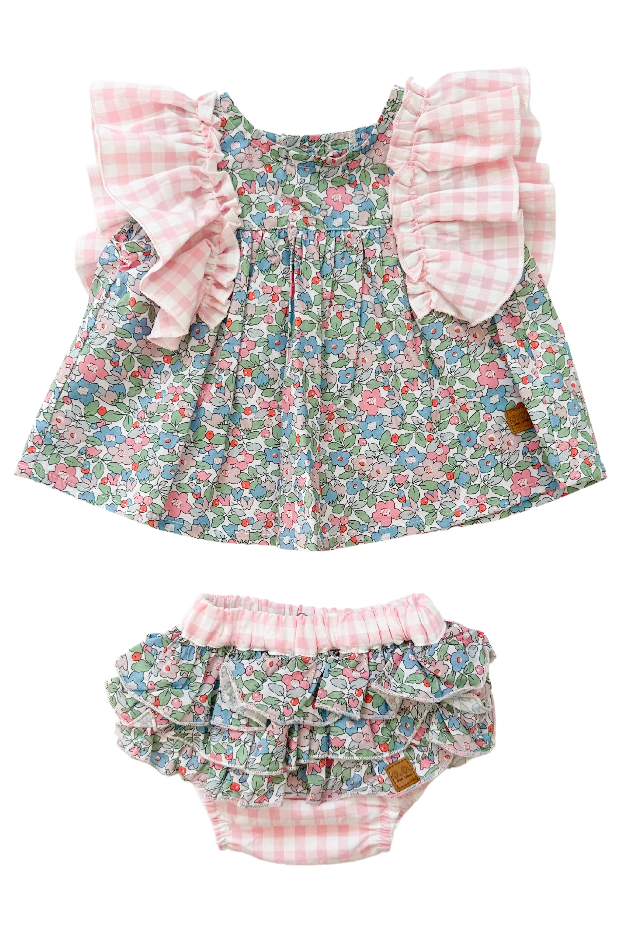 "Halston" Multicoloured Floral Blouse & Bloomers