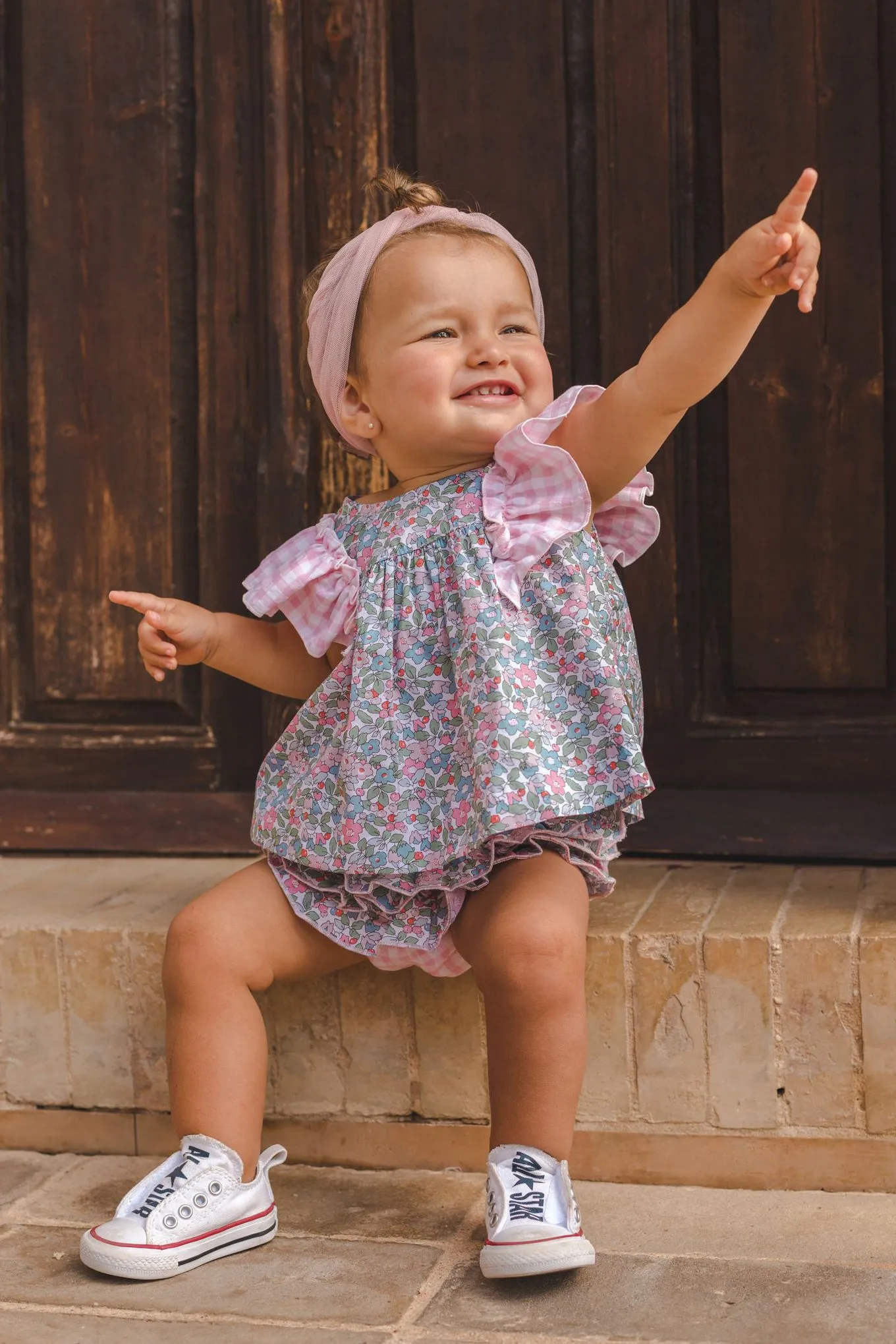 "Halston" Multicoloured Floral Blouse & Bloomers