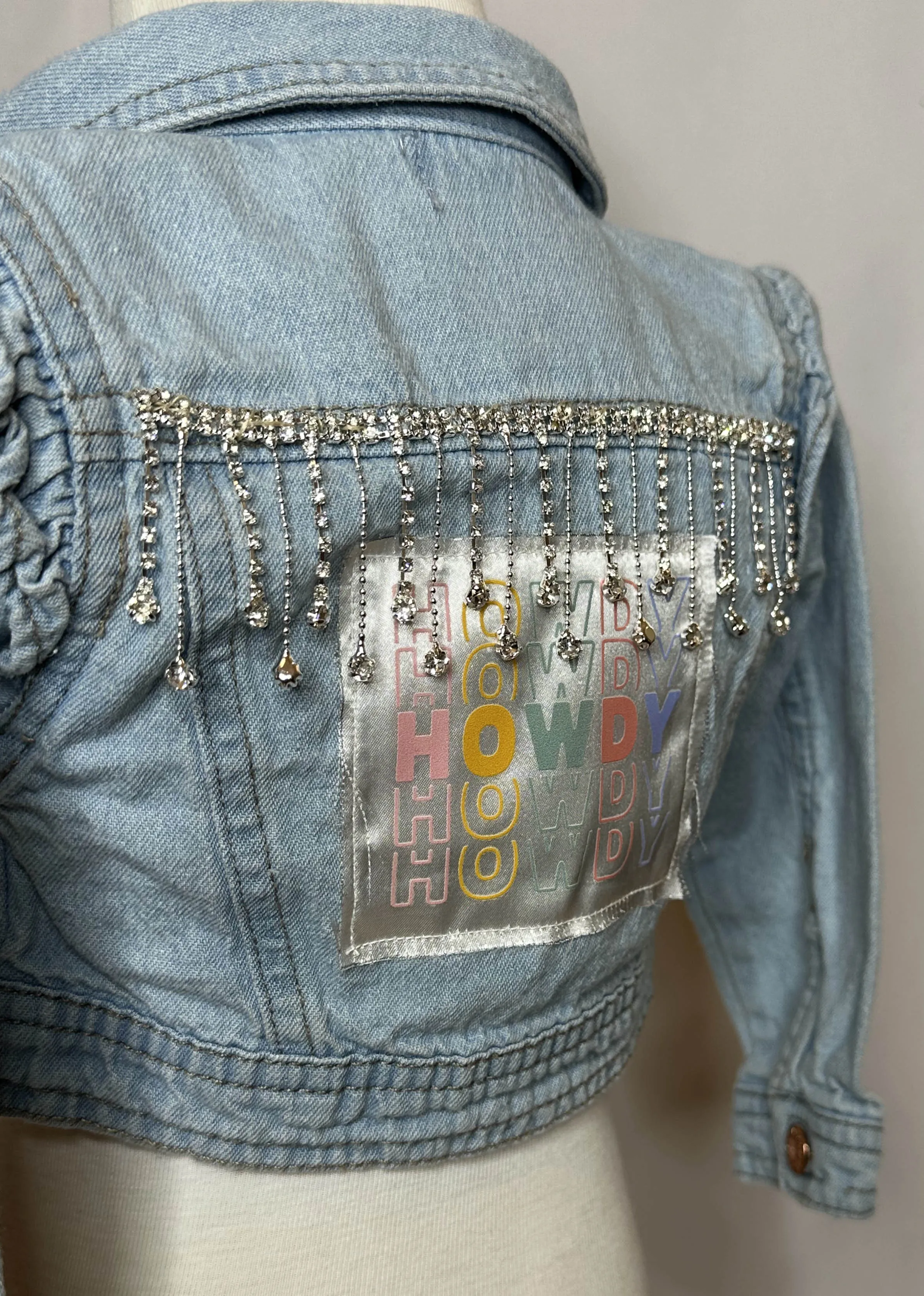 "Howdy" Fringed Toddler Denim Jacket