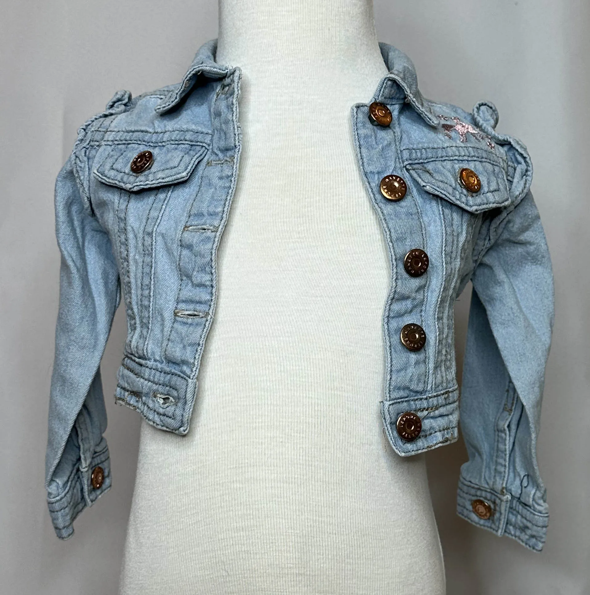 "Howdy" Fringed Toddler Denim Jacket
