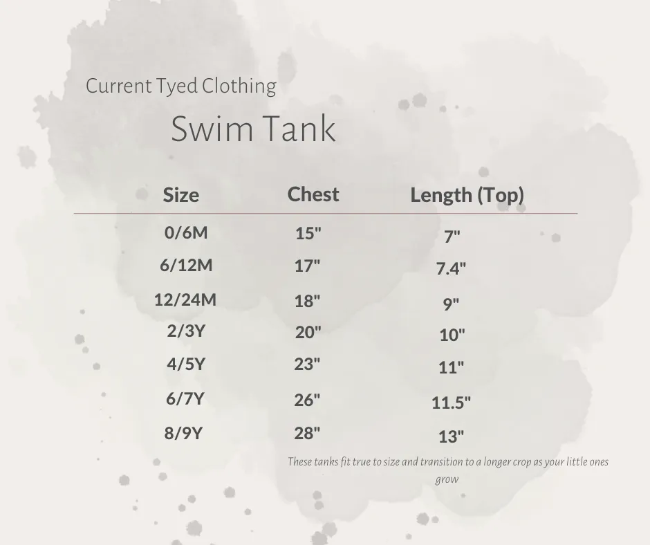 "ocean" children's upf50  Ribbed swim tank