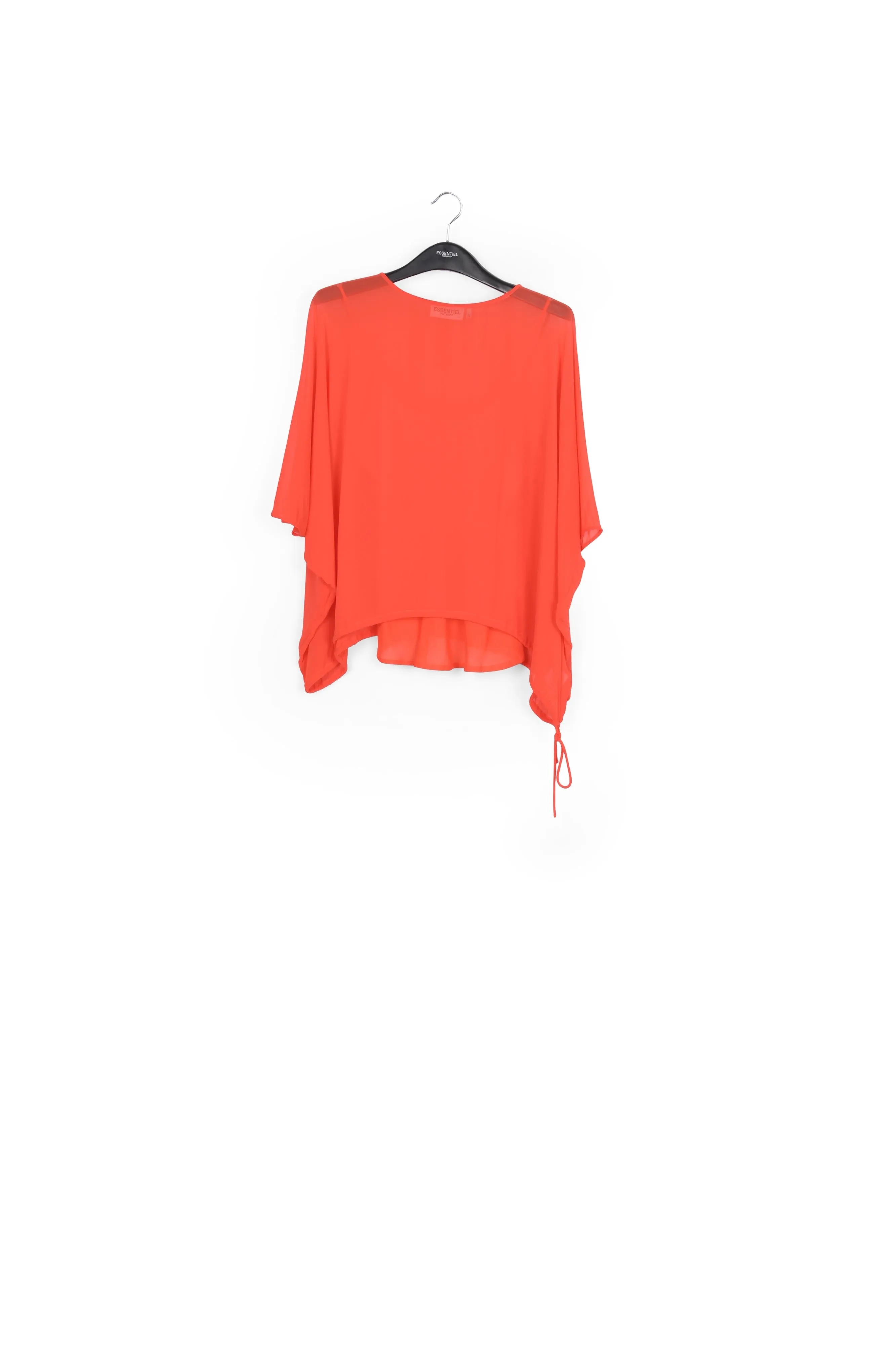 Red voluminous sheer top