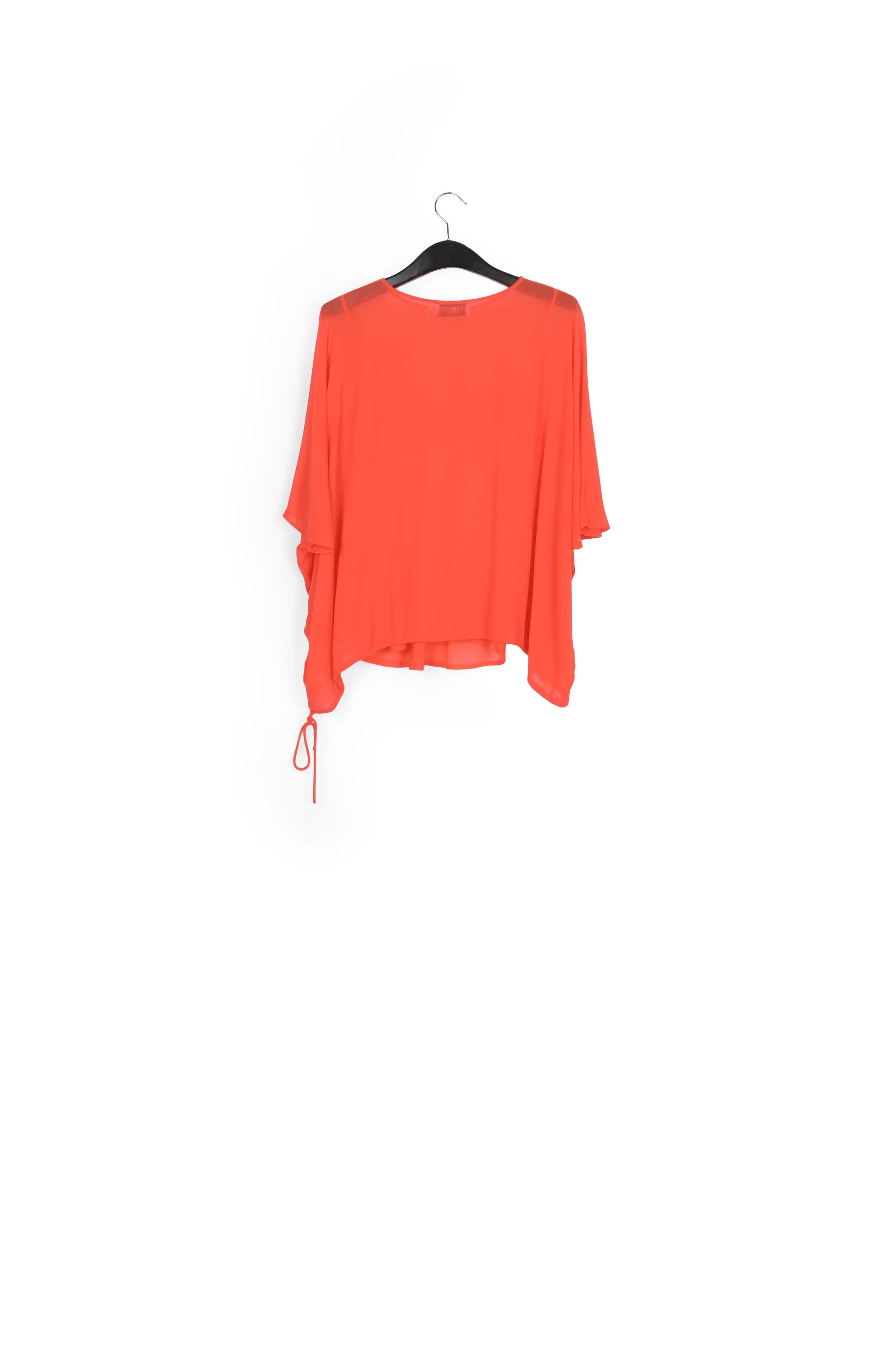 Red voluminous sheer top
