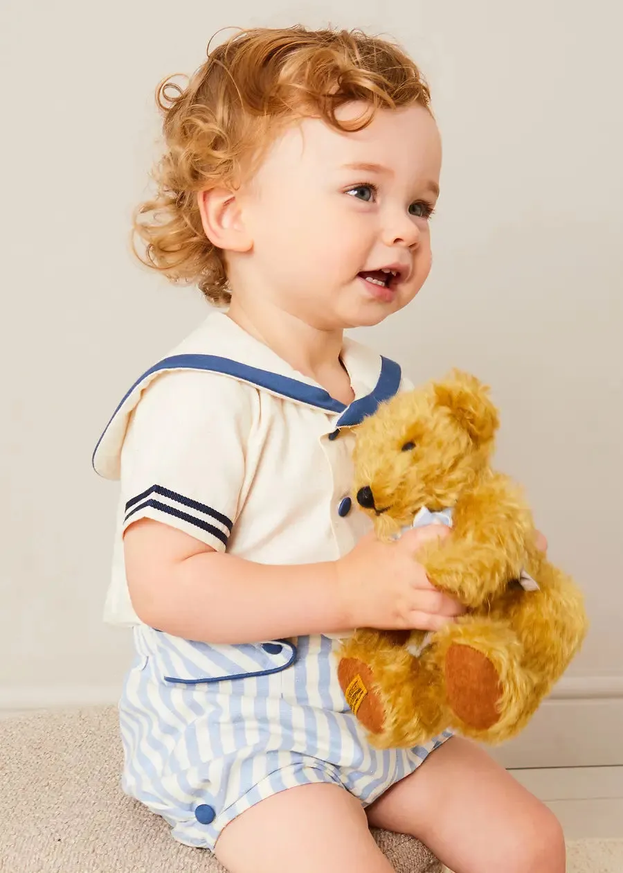 Regency Stripe Mariner Collar Two Piece Set With Bloomers in Blue (6mths-3yrs)