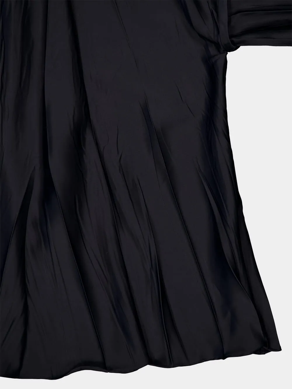 Satin Kaftan Shirt with Pleats