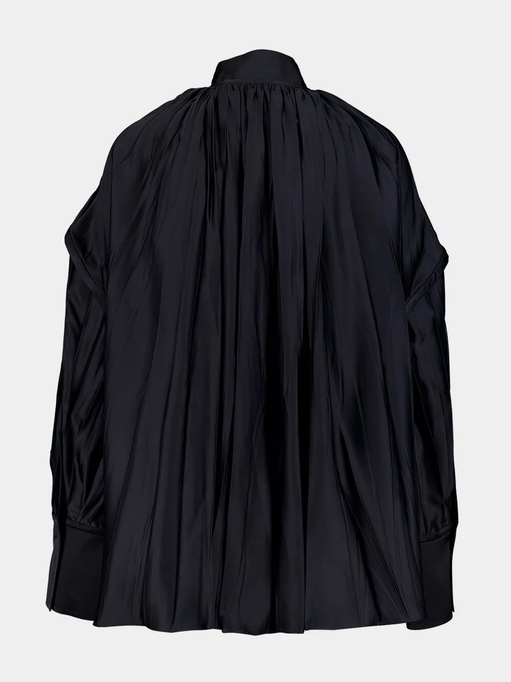 Satin Kaftan Shirt with Pleats
