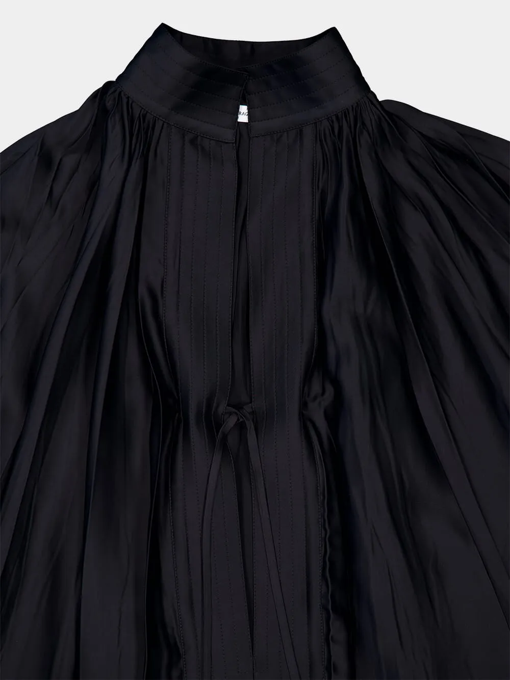 Satin Kaftan Shirt with Pleats