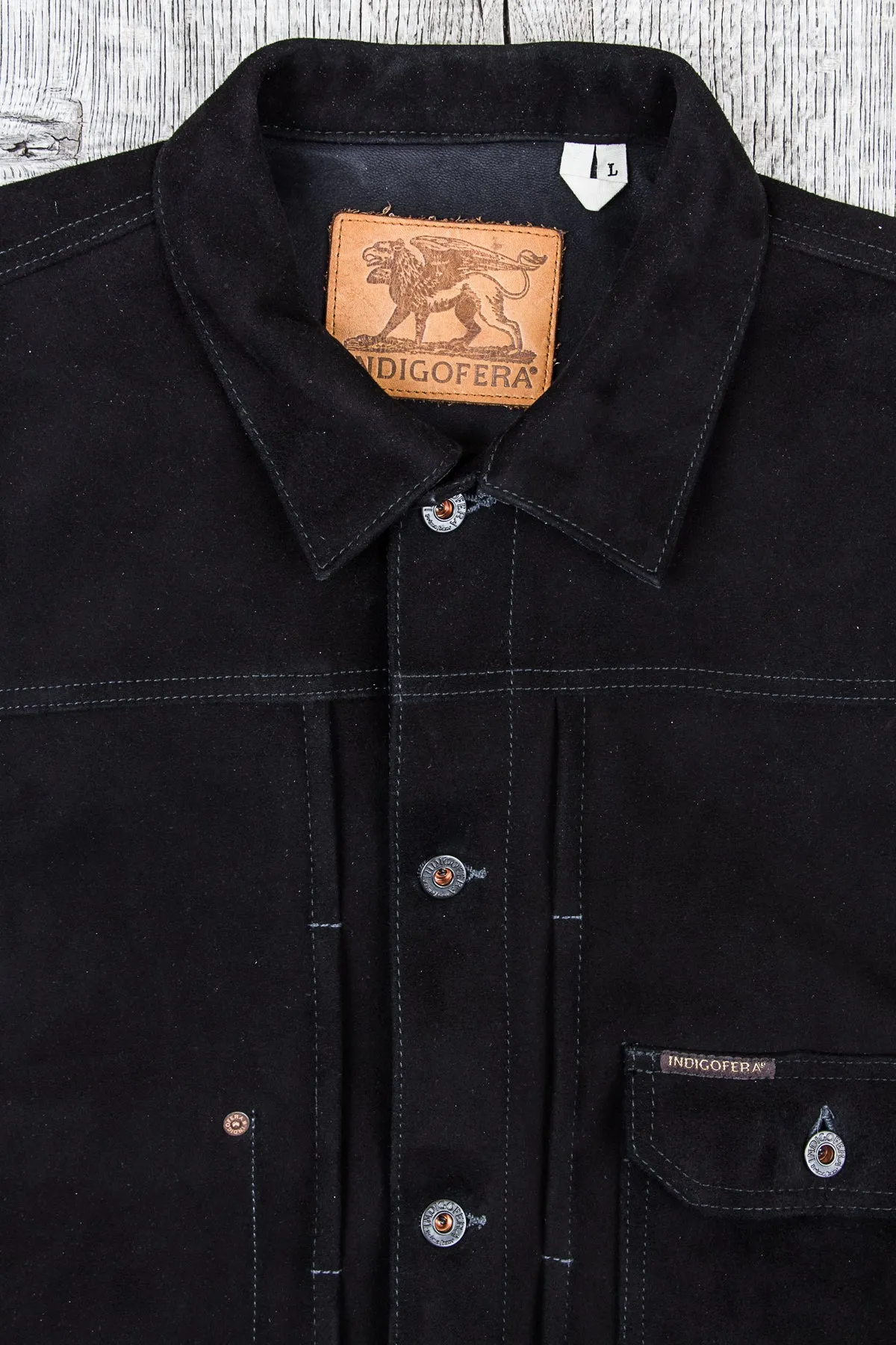 Second Hand Indigofera Grant Black Nubuck Leather