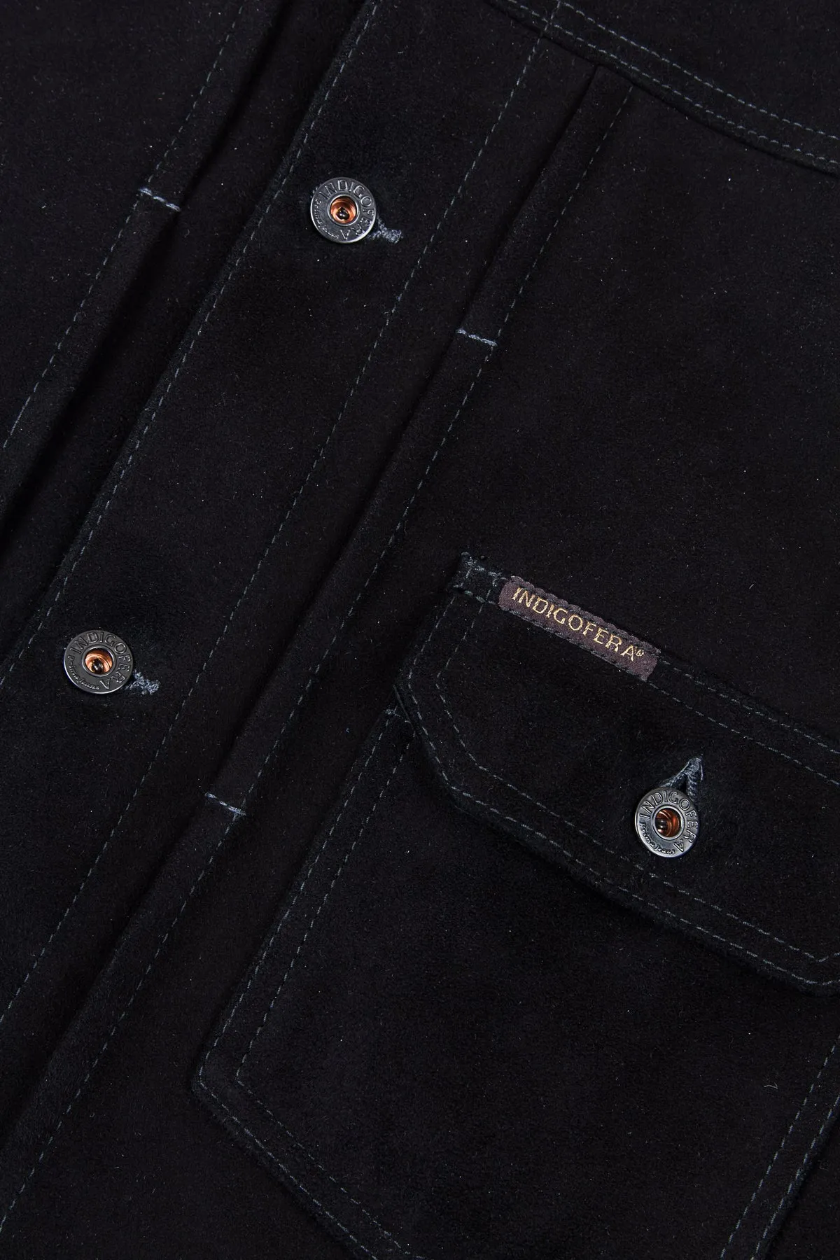 Second Hand Indigofera Grant Black Nubuck Leather