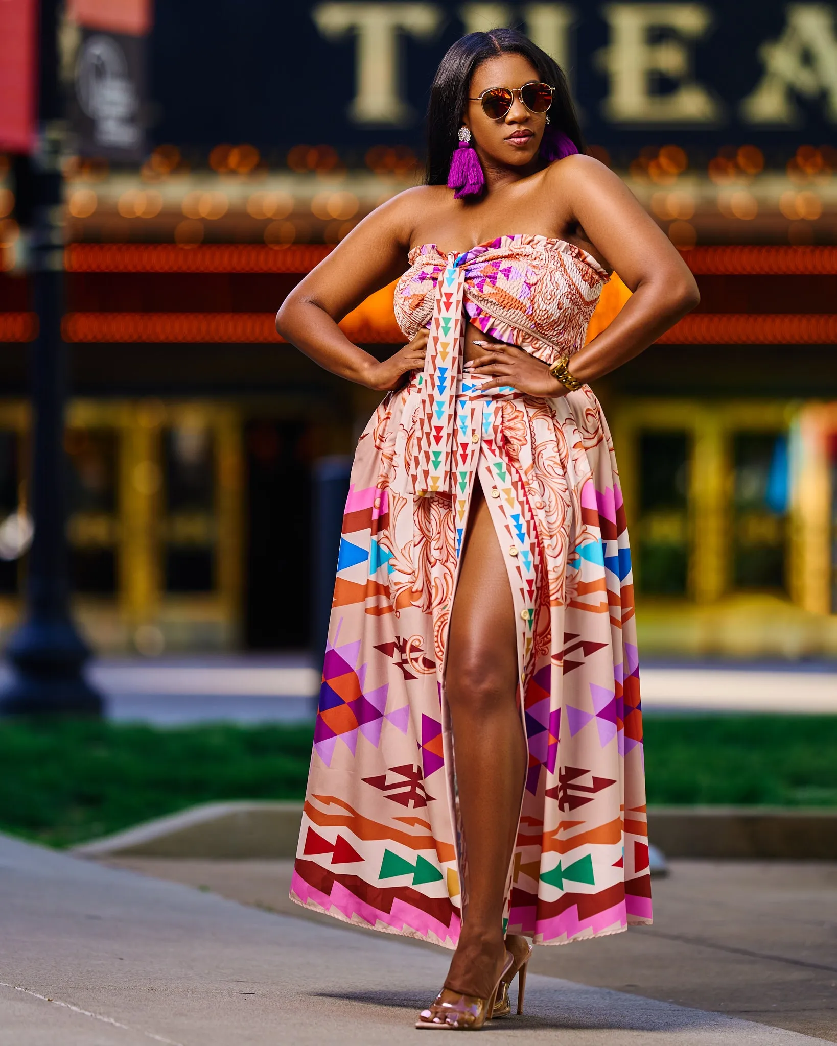 Set It off | Skirt Set | Multi/ Beige