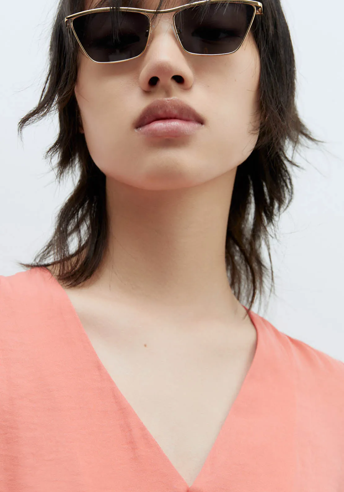 Short-Sleeved Blouse - Coral