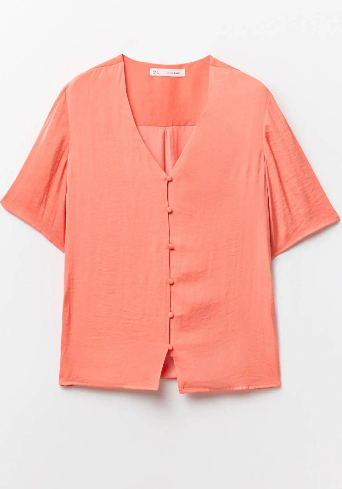 Short-Sleeved Blouse - Coral