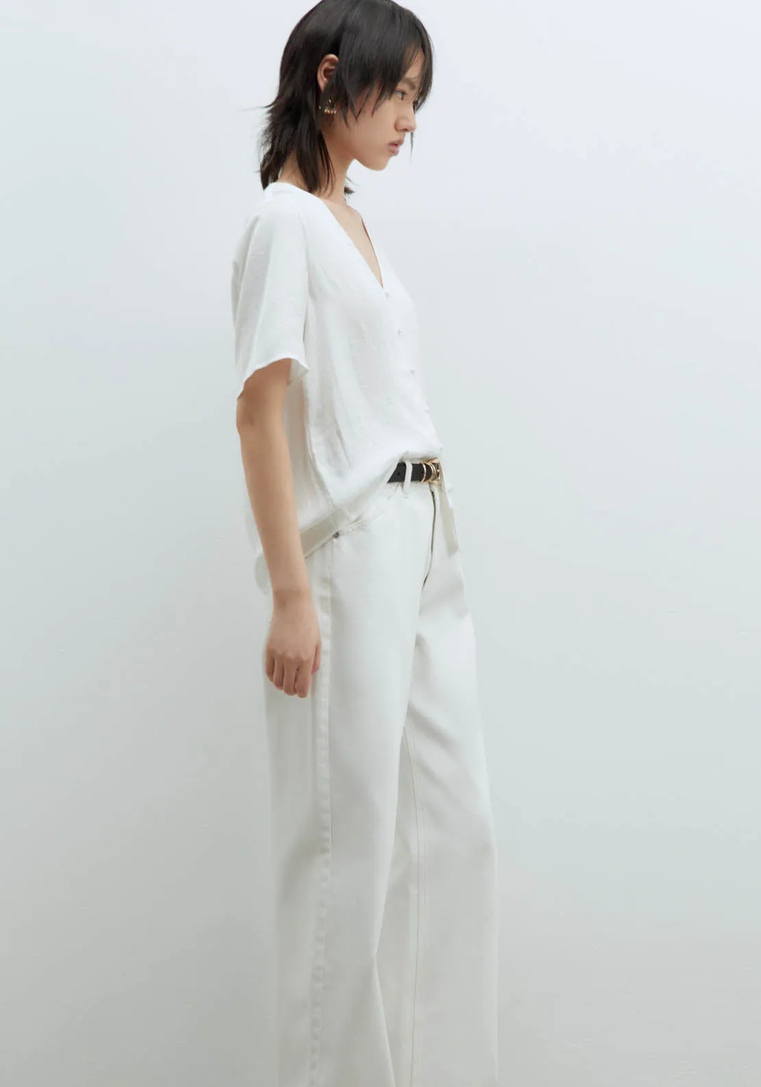 Short-sleeved blouse - White