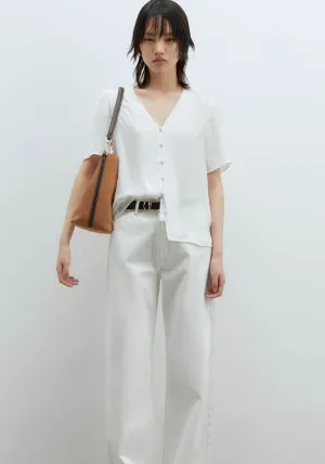 Short-sleeved blouse - White
