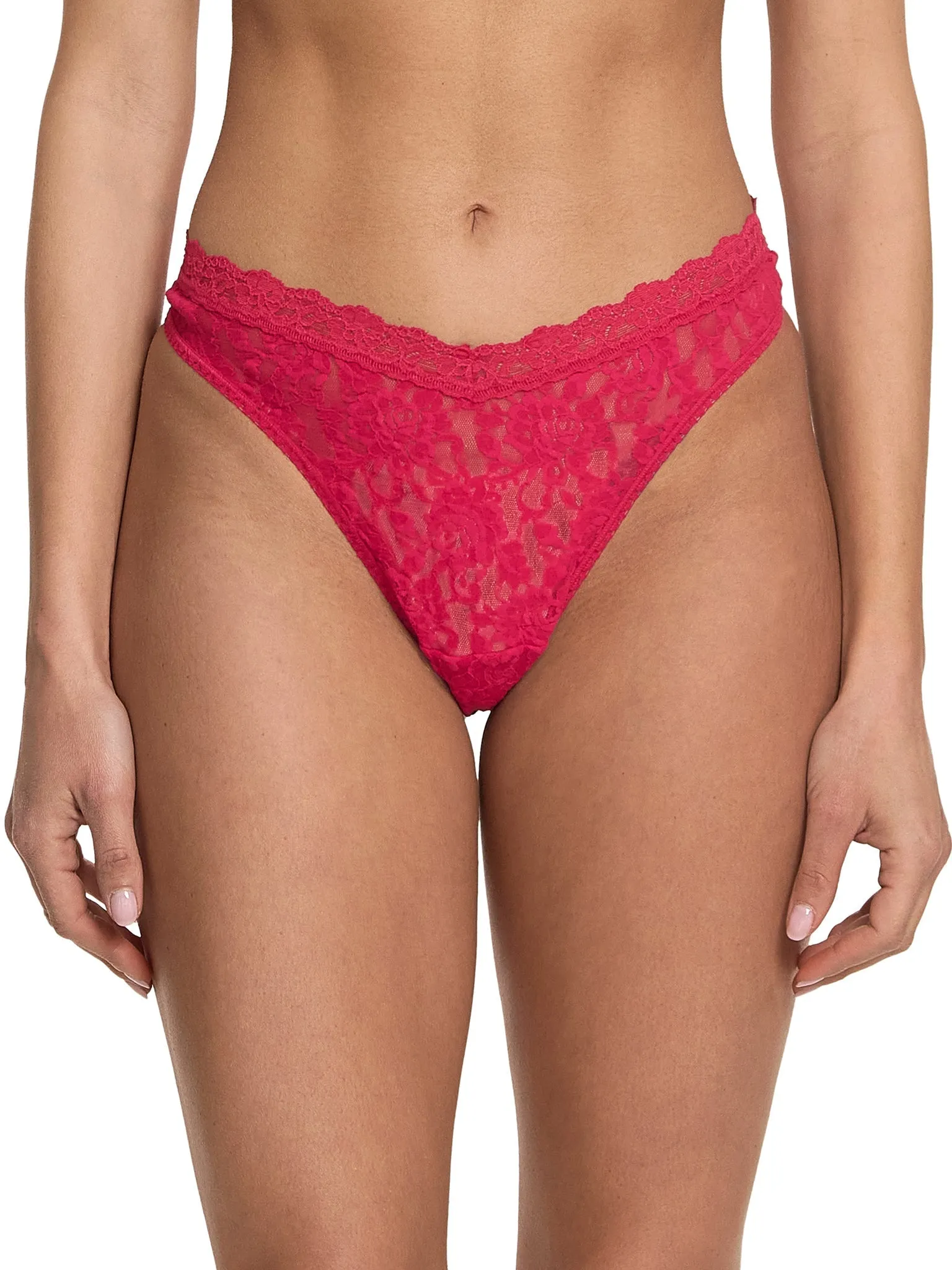 Signature Lace® V-Front High Cut Thong Beet Juice Red Sale